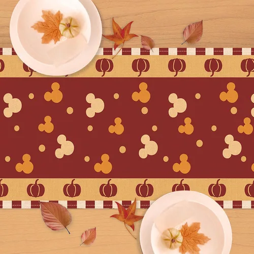 Miniatura 4 de Seliem Camino de Mesa de Calabaza de Otoño, Decoración de Mesa de Cocina y Comedor de Lunares Rojos de Acción de Gracias de Otoño, Decoración