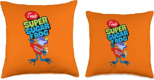 Miniatura 3 de Funny Cute Frog Character 1950's Culture Nostalgia Poison Dart Frogs - Almohada retro para el desayuno con cereales de los años cincuenta, 16 x 16