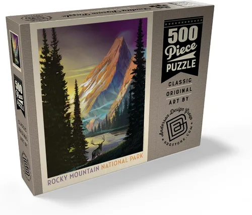Miniatura 2 de MyPuzzle Rocky Mountain National Park: Pyramid Peak, póster vintage, rompecabezas prémium de 500 piezas para adultos