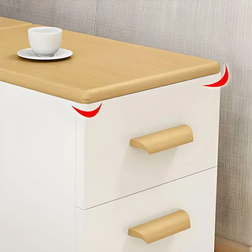Miniatura 5 de Mesa auxiliar, mesa auxiliar de madera moderna con cajones y gran almacenamiento para almacenamiento compacto, muebles de oficina en casa, 1 natural
