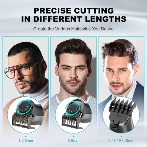 Miniatura 6 de kensen Manscape - Recortadora de pelo corporal de doble velocidad para hombres, recortadora de barba 4 en 1 para hombres, 210 minutos de tiempo