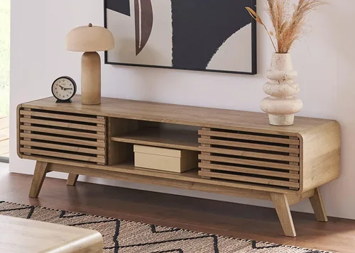 mopio Ensley Soporte de TV, moderno de mediados de siglo para TV de 55/60/65 pulgadas, soporte de TV estilo campestre, centro de entretenimiento con