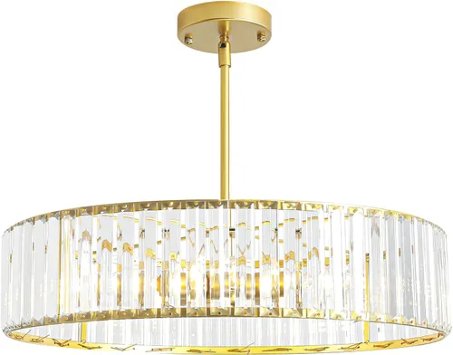 Miniatura 19 de 1 Pack Crystal Pendant Lights Kitchen Island,Modern Gold Pendant Light Fixtures,Adjustable Hanging Lighting for Kitchen Island Dining Room Bar Foyer