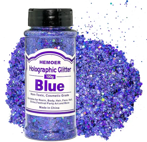 Miniatura 19 de HEMOER Purpurina Gruesa Holográfica, 12 Colores de Lentejuelas Brillantes, Conjunto de Purpurina de Poliéster Exclusivo Mixto para Resina Epoxi