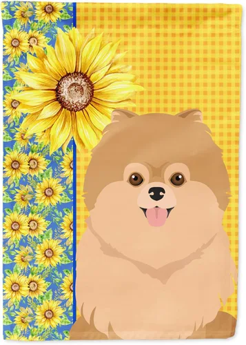 Miniatura 269 de Caroline's Treasures WDK5331CHF - Bandera de verano con diseño de girasoles rojos y blancos, manga grande, para porche, para colgar en la pared