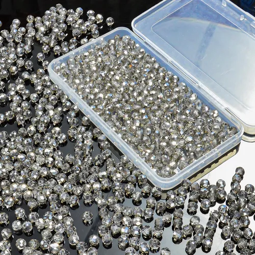 Miniatura 53 de 800 cuentas redondas de cristal de 0.236/0.396/0.394 pulgadas para joyas de bricolaje, ideales para pulseras, collares, colgantes y proyectos