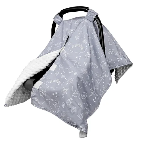 Miniatura 10 de Funda de asiento de coche para bebé niño, fundas de asiento de coche cálidas de Minky para bebés, invierno, cubierta de asiento de coche Peekaboo
