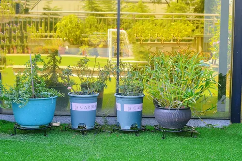 Miniatura 4 de NSYOOMH 1 paquete Soporte Metálico para Plantas 10"-12" para Exteriores, para Maceta de Servicio Pesado Soporte Redondo de Hierro Forjado Resistente