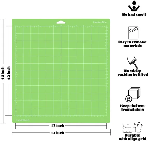 Miniatura 2 de Paquete de 3 alfombrillas de corte para Explore One/Air/Air 2/Maker/Maker 3 de 12 x 12 pulgadas, adhesivo de agarre verde estándar, antideslizante