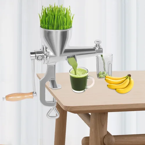 Miniatura 5 de Exprimidor manual de pasto de trigo, exprimidor manual de hierba de trigo de acero inoxidable, herramienta extractor de jugo para frutas, manzanas