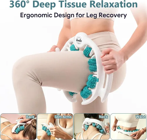 Miniatura 3 de Rodillo de masaje para celulitis, herramienta de drenaje linfático para masaje de fascia de tejido profundo, rodillo muscular para piernas