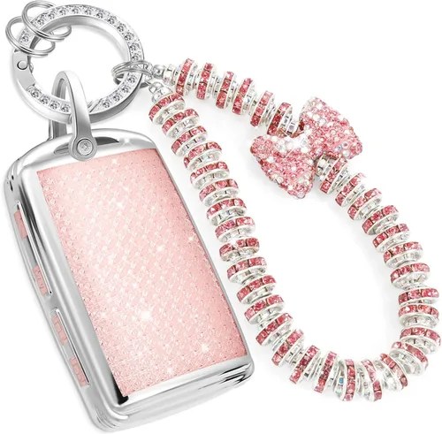 Miniatura 17 de Funda para llavero Jeep con llavero trenzado de diamante de lujo, funda suave mejorada para Wrangler Rubicon Gladiator JL JLU JT Sahara JLU Flip