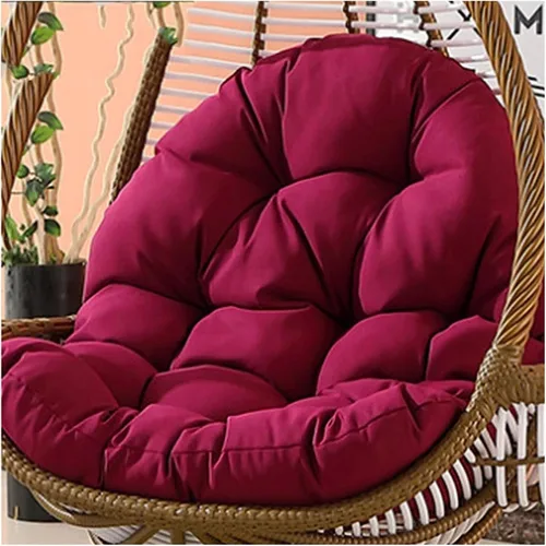 Miniatura 10 de Cojín de columpio para silla de huevo de ratán, para exteriores e interiores, reemplazo de cojín para silla de huevo, lavable y grueso, cojines