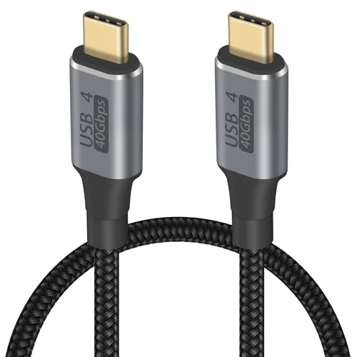 Duttek Cable corto USB C a USB C de 40 Gbps, 1.6 pies/19.7 in, soporta 100 W PD, video de 8K a 60 Hz, trenzado de nailon, para iPhone 15, portátil,