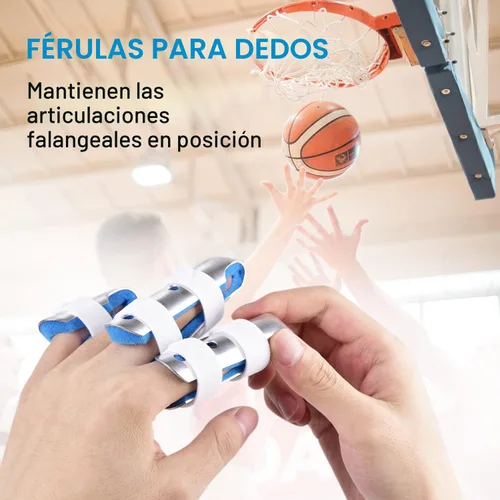Miniatura 5 de Sopito - Férula para dedos, 3 piezas, soporte para dedos, estabilizador para dedos fracturados, enderezar nudillos con artritis, inmovilización, azul