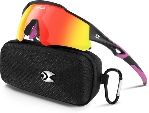 Miniatura 8 de suoso Gafas de sol deportivas de ciclismo para hombre: gafas de sol polarizadas ligeras con protección UV para jóvenes, béisbol, softbol, correr