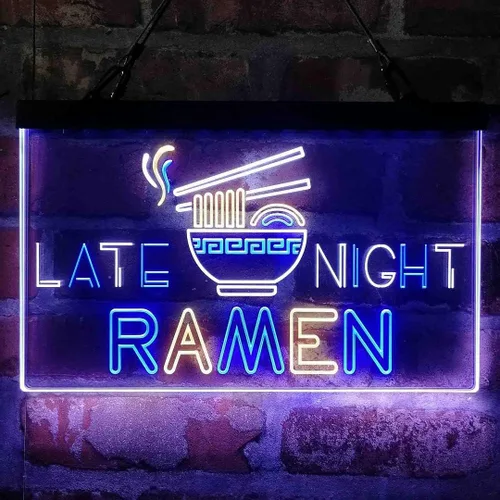 Miniatura 11 de ADVPRO Late Night Ramen Shop Tri-color Led Neon Sign Green & Red & Yellow 13 x 8.7 Inches st9s32-i3305-gry
