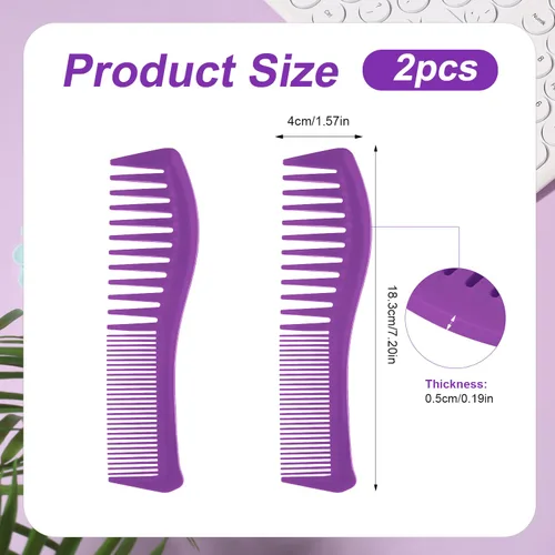 Miniatura 2 de 2 peines para el cabello, peine de plástico para peinado, dientes grandes y dientes finos, peine de peluquería para hombres y mujeres, peinado