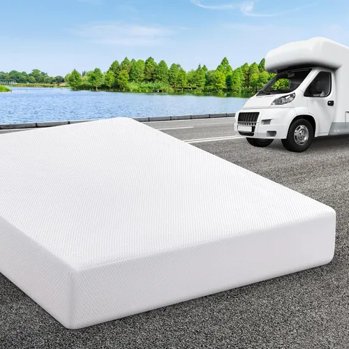 Miniatura 9 de Colchón de espuma viscoelástica de tamaño individual de 8 pulgadas con funda Tencel, té verde refrescante/gel de primera calidad, colchón en una