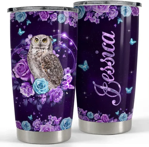 Miniatura 22 de SANDJEST Vaso personalizado de gato negro con texto en inglés «Just A Girls Who Loves Cat», vasos de 20 onzas y 30 onzas con tapa, regalo