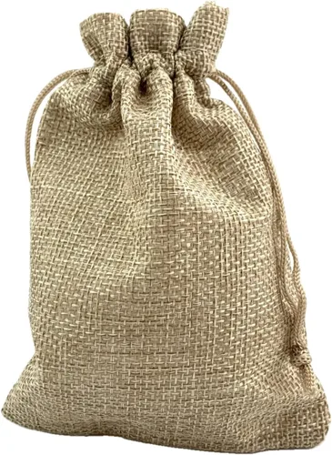 Miniatura 68 de Palmhomee Paquete de 20 bolsas de regalo de arpillera con cordón, bolsas de joyería de lino, bolsas de yute de boda para joyas y bolsas