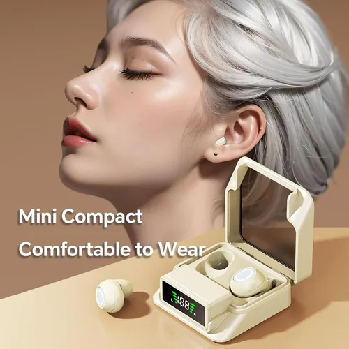 Miniatura 6 de Xmenha Mini auriculares invisibles pequeños inalámbricos Bluetooth cómodos, más pequeños, pequeños, de perfil bajo, para dormir, discretos
