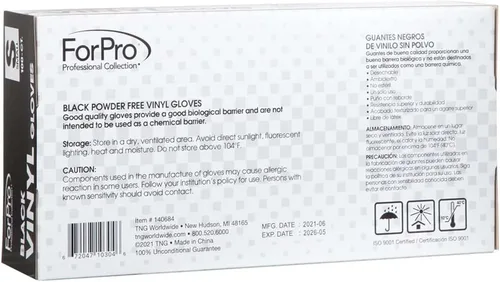 Miniatura 4 de ForPro Disposable Vinyl Gloves, Industrial Grade, Powder & Latex Free, Non-Sterile, Food Safe, 2.75 Mil Palm, 3.9 Mil Fingers