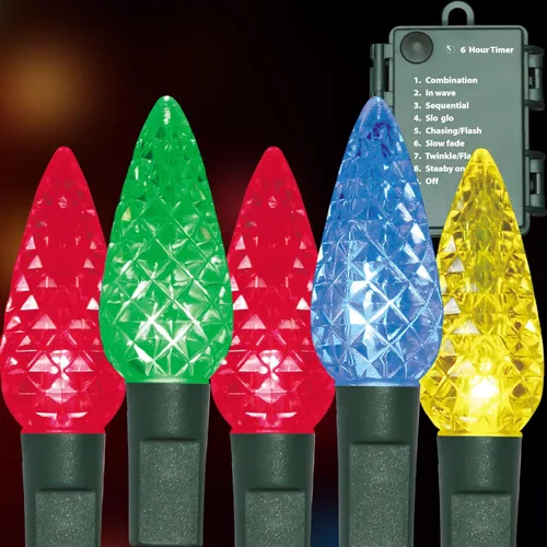 Miniatura 9 de Luces de Cadena Operadas por Batería, 50 LED 18 pies Luces de Navidad Luces Mini con Temporizador y 8 Modos, para Árbol de Navidad, Corona, Fiesta