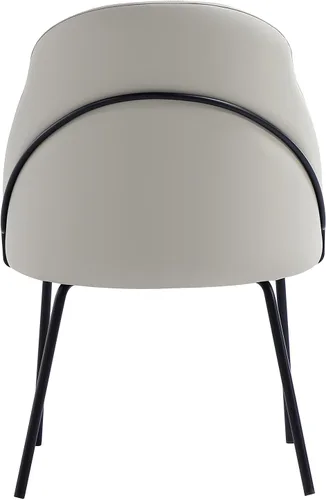 Miniatura 8 de Manhattan Comfort Gracie - Juego de 1 sillas de comedor modernas de piel sintética, asiento tapizado de piel sintética, patas de acero, espuma