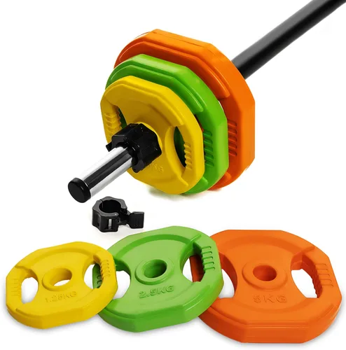 AmStaff Fitness Juego de Bomba Cardio, Placas de Peso de Barra Ajustable para Entrenamiento en Casa y Gimnasio (disponible en placa y juego)