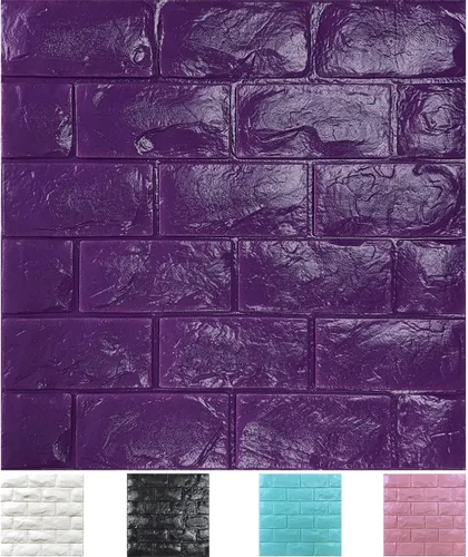 Miniatura 8 de 30PCS Paneles de Pared 3D Despegar y Pegar Papel Tapiz de Ladrillo Falso Azul Espuma Autoadhesiva Paneles de Ladrillo Paneles de Pared de Piedra