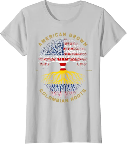 Miniatura 18 de Camiseta de regalo con la bandera de Estados Unidos con árbol de raíces colombianas