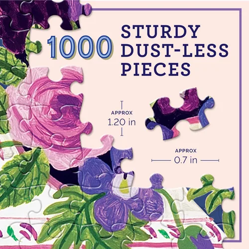 Miniatura 2 de eeBoo Rompecabezas de cocina de lavanda de 1000 piezas, rompecabezas cuadrado para adultos con referencia de imagen, piezas brillantes y duraderas