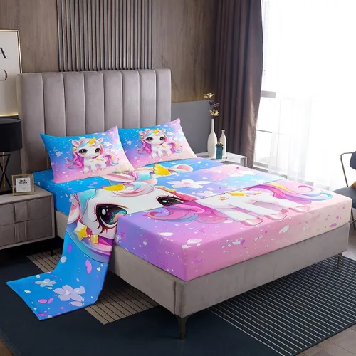 Miniatura 21 de Feelyou Husky - Juego de sábanas con diseño de flor de cerezo rosa, ropa de cama para perro, 1 sábana encimera y 1 sábana bajera ajustable con 1