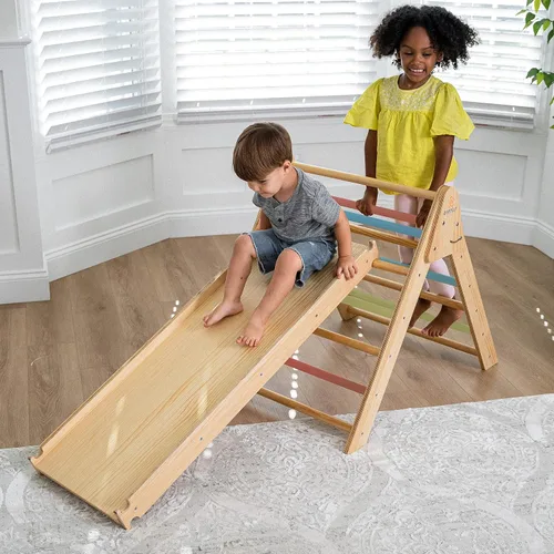 Miniatura 4 de Avenlur Hazel - Gimnasio de escalada interior 5 en 1, juego de escalada Waldorf y Montessori con escalera triangular, rampa de escalada, escalador