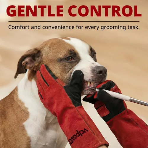 Miniatura 3 de vclpower Guantes de manipulación de animales, talla M, aptos para mujeres y manos pequeñas, a prueba de mordeduras, doble acolchado reforzado