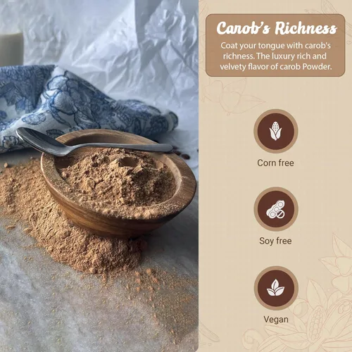 Miniatura 8 de Missy J's Polvo de algarrobo tostado orgánico de 8 onzas, paquete de 6 Hecho de algarroba, vegano y sin gluten Sustituto saludable sin cafeína