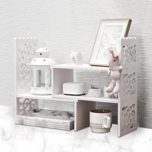 Miniatura 3 de MASAKA B&W - Organizador de escritorio de almacenamiento Kawaii para tu espacio de escritorio, estante de exhibición para plantas Double H, estante