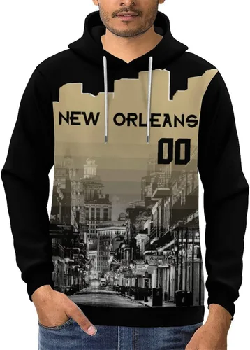 Miniatura 28 de Custom Football Hoodies City Night Skyline Personalized Sweatshirt Name Number Fan Gift Pullover for Men Women Youth