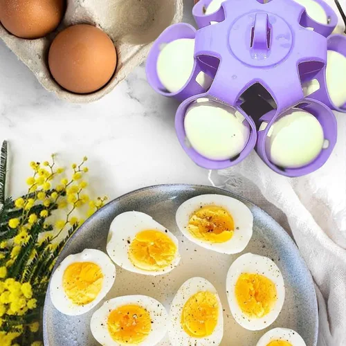 Miniatura 6 de Accesorio de silicona para hervir huevos, cocina 6 huevos a la vez, apto para lavavajillas, soporte para huevos duros, hace huevos duros o blandos