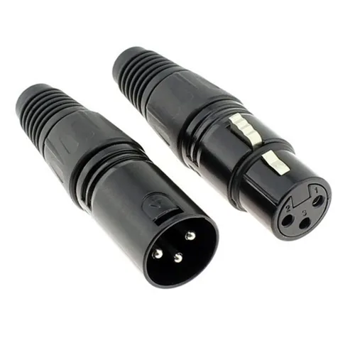Miniatura 5 de XLR - Conector de micrófono de audio macho/hembra de 3 pines, carcasa negra, 4 pares (XLR macho/hembra)