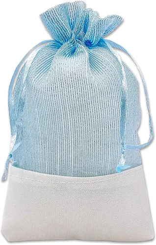 Miniatura 15 de TheDisplayGuys For Your Modern Living Paquete de 24 bolsas de regalo de lino y organza negra con cordones (XS 3 x 4), recuerdos de fiesta, muestras