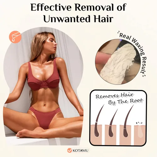 Miniatura 7 de KOTAMU - Perlas de cera dura para depilación - 1 lb, fórmula para piel sensible y cabello grueso, para todo el cuerpo, cara, pecho, espalda, Blanco