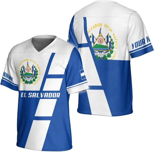 Miniatura 19 de Camiseta de fútbol de El Salvador personalizada de El Salvador Jersey de fútbol de El Salvador para hombres, camisas de El Salvador 3D