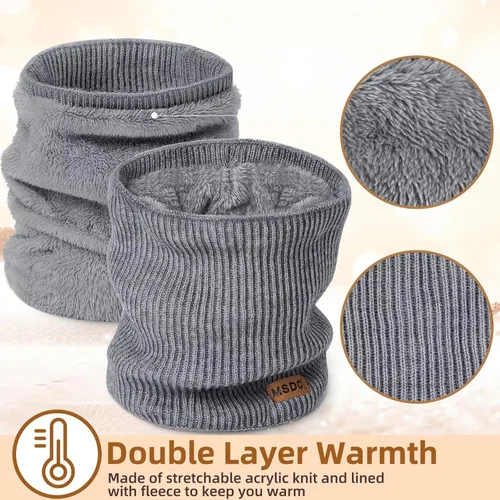 Miniatura 3 de Polainas de cuello de invierno para hombre, paquete de 3, calentador de cuello para mujer, térmica, gruesa, cálida, forro polar, clima frío, bufanda