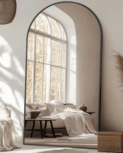 Miniatura 29 de Antok Espejo de Cuerpo Entero, Espejo de Piso de 58"x18" con Soporte, Espejos Montados Colgantes para Dormitorio, Sala de Estar, Vestidor, Comedor