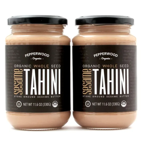 Pasta de Tahini de Sésamo Integral Orgánica – Sin Descascarillar y Molida en Piedra – Textura Sedosa y Suave en Hummus, Salsas, Aderezos – Sin Sal,