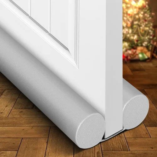 Holikme Burlete para Puerta Topes de Corrientes de Aire para la Parte Inferior de la Puerta 32 pulgadas, Gris