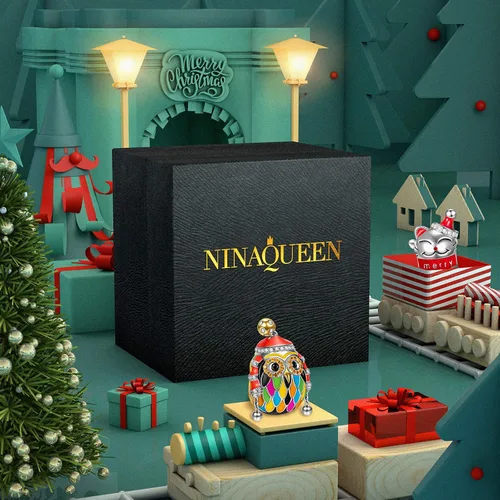 Miniatura 3 de NINAQUEEN Happy Birthday - Dijes de plata de ley 925 para regalo de Navidad circonita cúbica 5A y esmalte aplicado a mano caja de joyería incluida