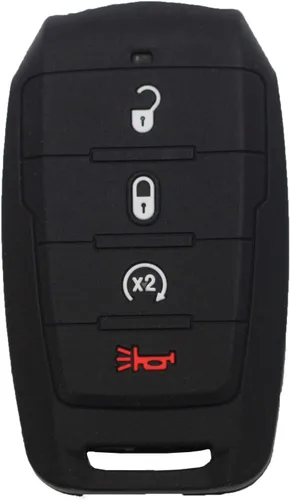 Miniatura 3 de 2 fundas protectoras de goma de silicona con 4 botones para llavero inteligente compatible con Dodge Ram 1500 2019 2020 2021 2022 negro azul